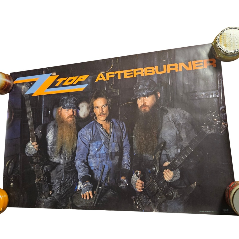 ZZ Top Afterburner Original Vintage‎ 1986 Promo Album Poster 23x34.5 Warner Bros